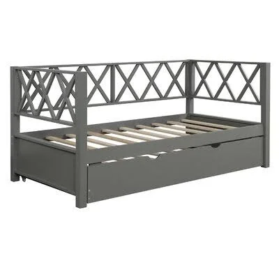 Scharf Twin Daybed with Trundle Longshore Tides Color: Gray