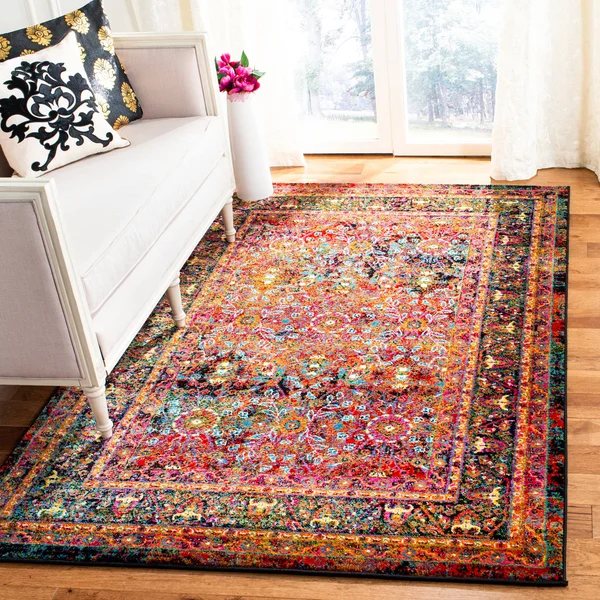 Safavieh CHR918Q Cherokee Red, Black Area Rug - 8& x 10&