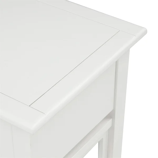 Console Table with 2 Drawers and Bottom Shelf (White)