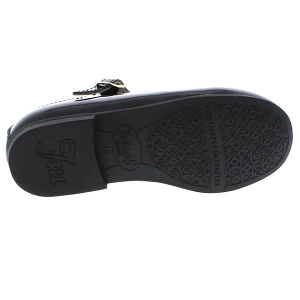 Footmates Laura (Toddler/Little Kid) Girls Shoes Black Patent : 5 Toddler M/W