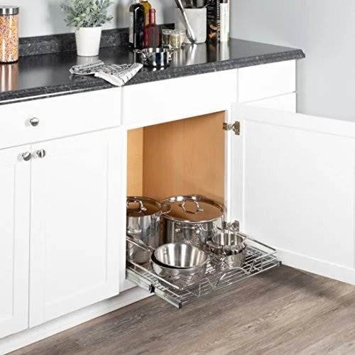 Richards Homewares 220110 Chrome One Tier 20x22W x 21x22D - Slide Out Kitchen Cabinet