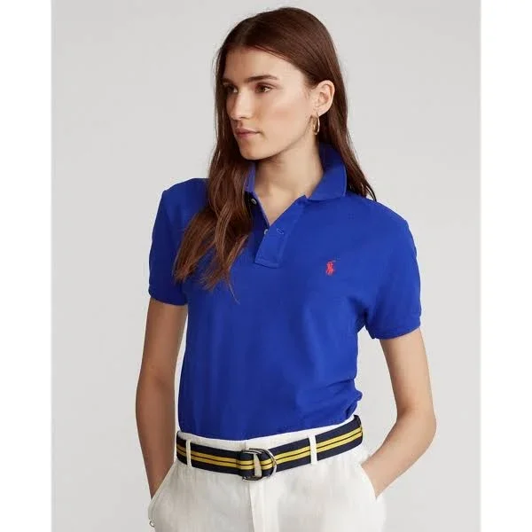 Ralph Lauren Women's Classic Fit Mesh Polo Shirt - Size S in Heritage Royal
