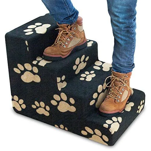 Best Pet Supplies ST210T-M Foam Pet Stairs/Steps, 4-Step, Black
