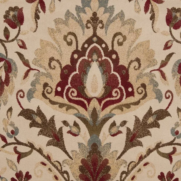 Traditional RLY Medium Pile Dark Red Turkish Polypropylene Floral Rug