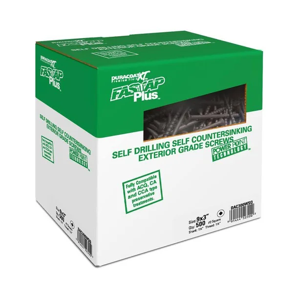 Fastap 5000410 NO. 8 x 2 in. Square Countersink Head DuracoatXT Steel Exterior Wood Screw 7.5 lbs - Pack of 1000