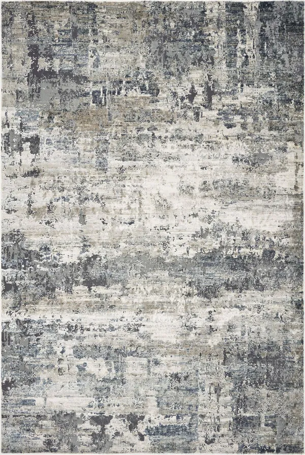 2&2x22 x 7&6x22 Runner Polyester Ivory-Teal Area Rug