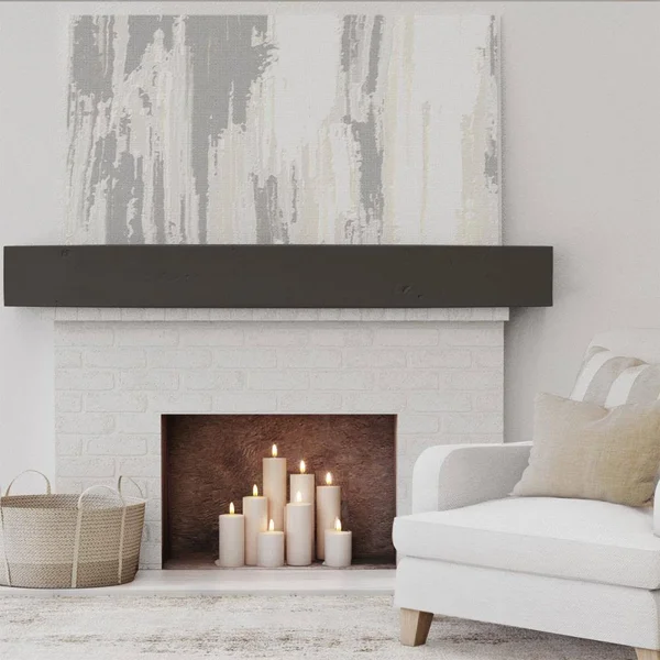 Ekena Millwork MANUKP08X12X84NS 8x22H x 12x22D x 84x22W Knotty Pine Faux Wood Fireplace Mantel, Natural Ash