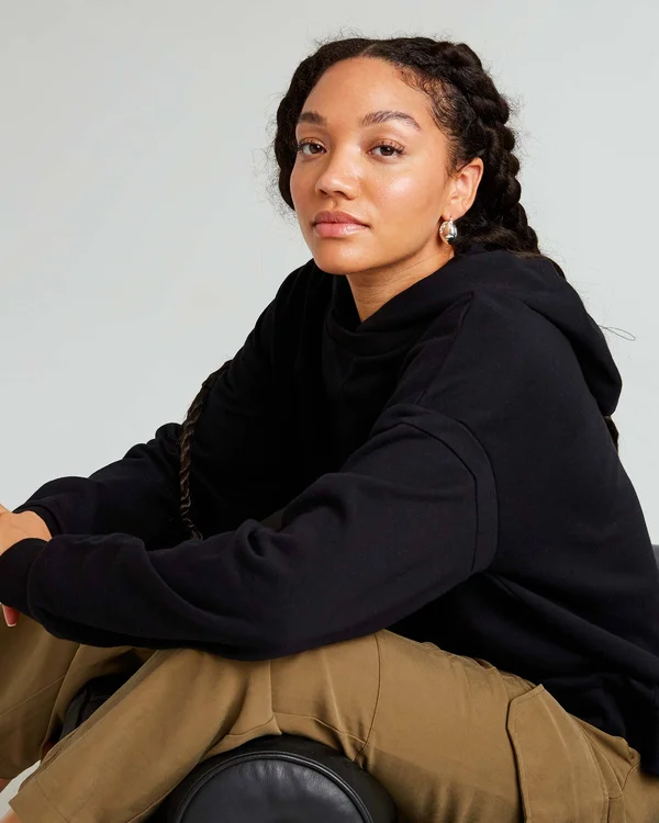 Richer Poorer Women's Recycled Fleece Hoodie, Size Large, Woodgrain