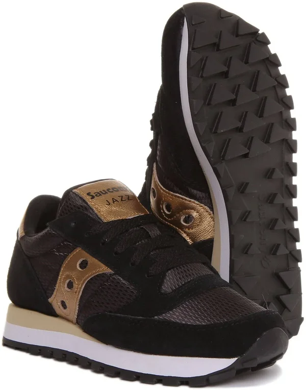 Saucony Jazz Originals Women Black Gold Black Suede - Nylon 36 EU
