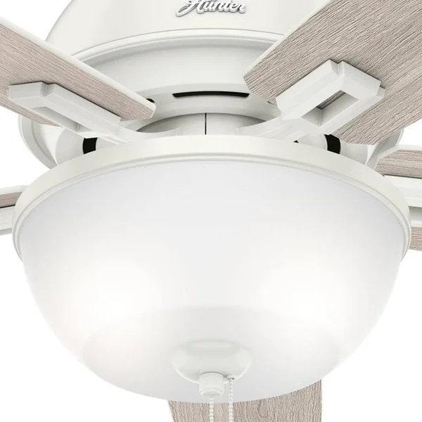 Hunter 53334 52x22 Donegan Ceiling Fan with Light, Fresh White