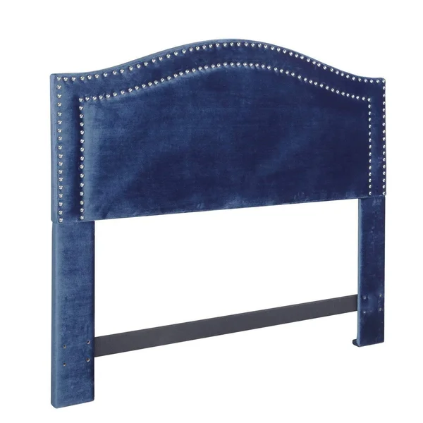 Chic Home Tal Grey Velvet Upholstered Nailhead King Headboard