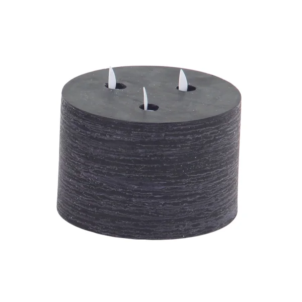 Decmode Wax and LED Flicker Candles - Set of 3 Black
