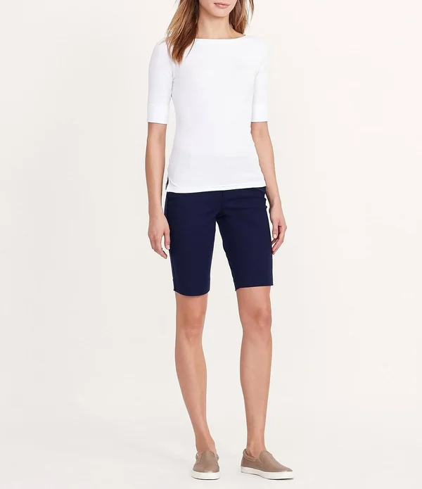 Lauren Ralph Lauren Women's Stretch Cotton Shorts - Lauren Navy - 8
