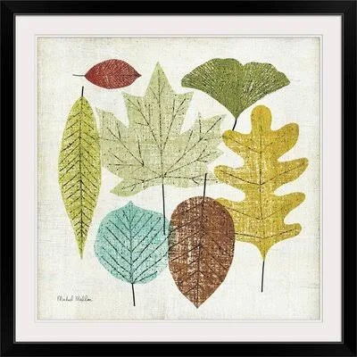 Brodin Woodland Leaves& by Michael Mullan Graphic Art Print George Oliver Format: Black Frame - Size: 20x22 H x 20x22 W x 1x22 D