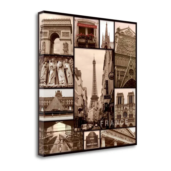 Tangletown Fine Art France by Sage Singleton, Fine Art Giclee Print on Gallery Wrap Canvas, 35x35x22