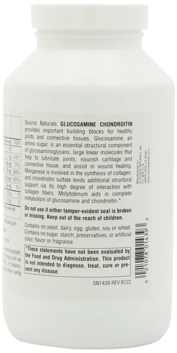 Source Naturals Glucosamine Chondroitin, Extra Strength, Tablets - 240 tablets