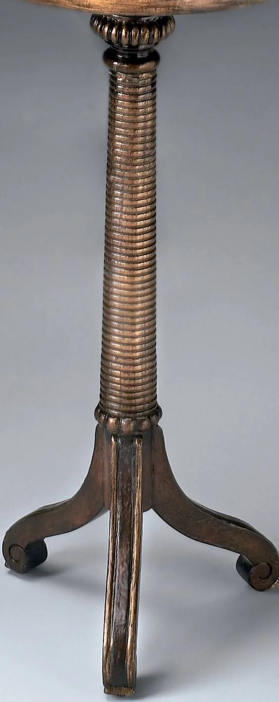 Butler Brown and Gold Pedestal Table