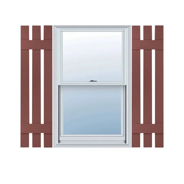 Lifetime Vinyl Standard 3 Board Spaced Board-n-Batten Shutters Ekena Millwork Size: 51x22 H x 12x22 W x 1x22 D - Color: Burgundy