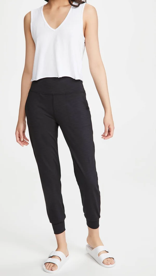 Beyond Yoga Heather Rib Midi Jogger - Women's Black Heather - L