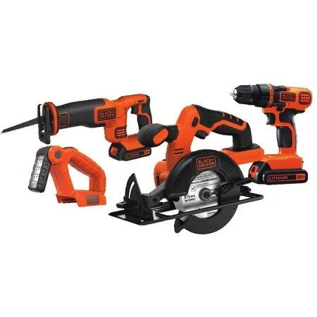 Black+decker 20V Max Cordless Drill Combo Kit - 4-Tool (bd4kitcdcrl)