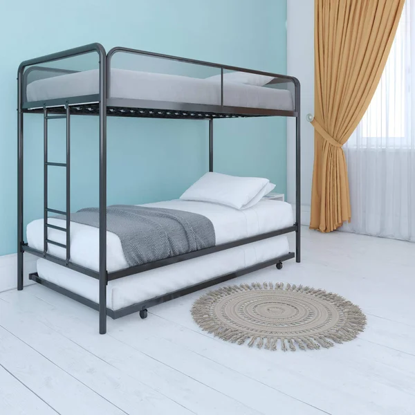 DHP 4299019 Triple Black Metal Bunk Bed Frame, Twin Size