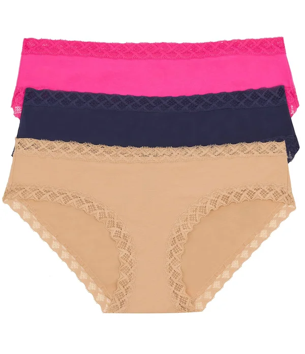Natori Bliss Girl Lace Trim Brief Panty 3-Pack - M