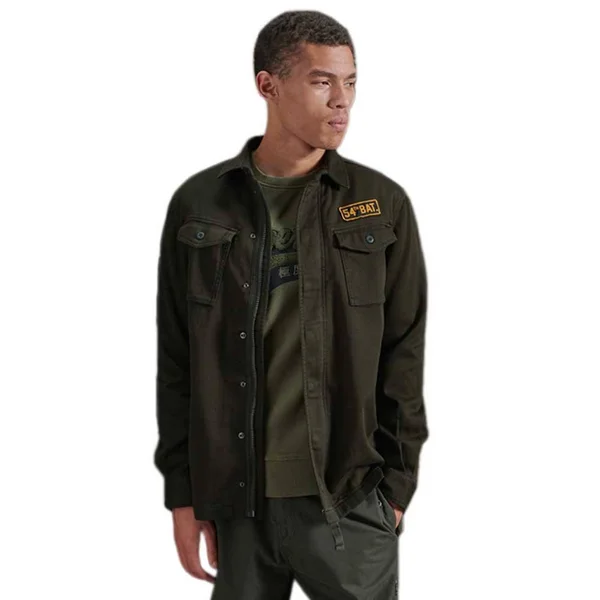 Superdry Core Military Patched Shirt - Green - Casual Shirts