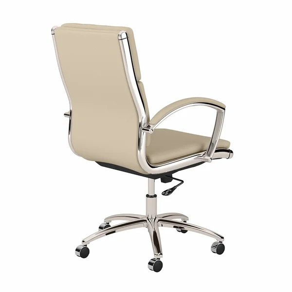 Cabot Mid Back Leather Executive Office Chair in Washed Gray