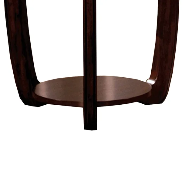 Benzara - Crystal Falls Transitional End Table - Dark Cherry
