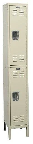 Hallowell Premium 2 Tier 1 Wide School Locker - Size: 78 inch H x 12 inch W x 18 inch D, Gray
