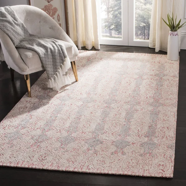 Safavieh Glamour Rug Collection GLM536U - Light Pink, Ivory - 3& x 5&