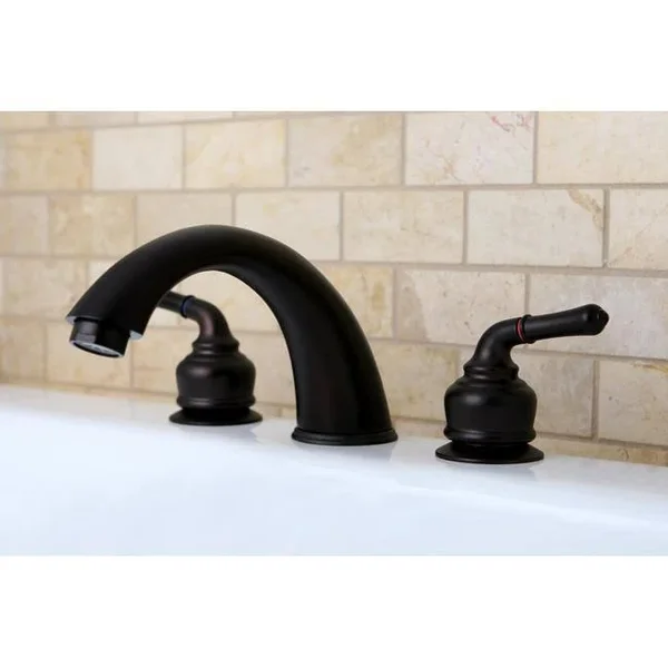 Kingston Brass Magellan Two Handle Roman Tub Filler - Satin Nickel-polished Chrome KC367