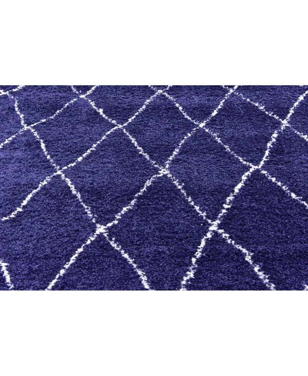Unique Loom Trellis Rabat Shag Area Rug (8& x 10& - Navy Blue)