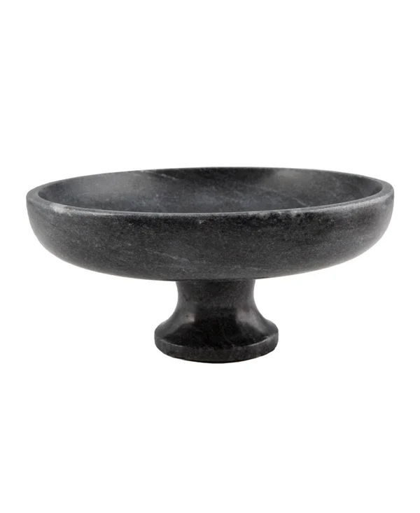 Thirstystone Gray Marble Footed Fruit Bowl - Grey