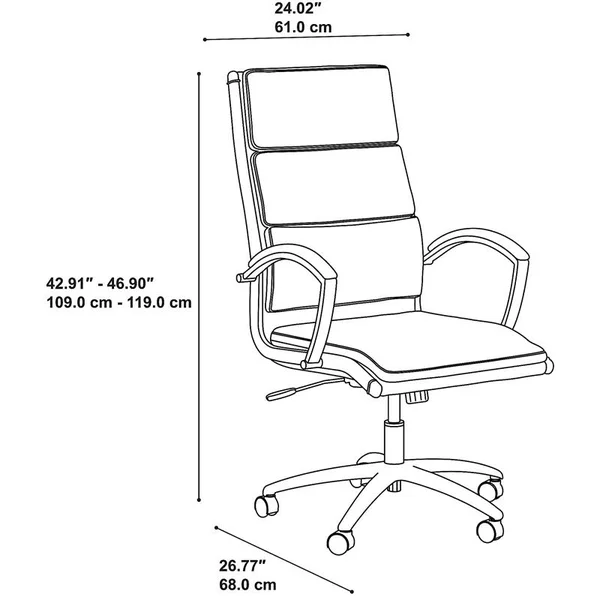 Scranton & Co High Back Leather Executive Office Chair in Brown