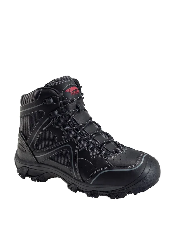 Men's Avenger A7712 Steel Toe Crosscut Waterproof Boot, Black