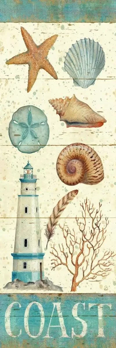 Daphne Brissonnet Canvas Art Prints - Pastel Coast Panel I ( Animal Art > Sea Life > Sand Dollars art)
