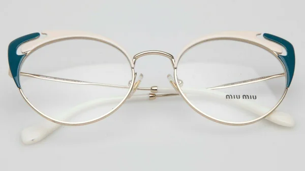 Miu Miu MU50RV Eyeglasses - Pale Gold/Ivory/Blue (1061O1)