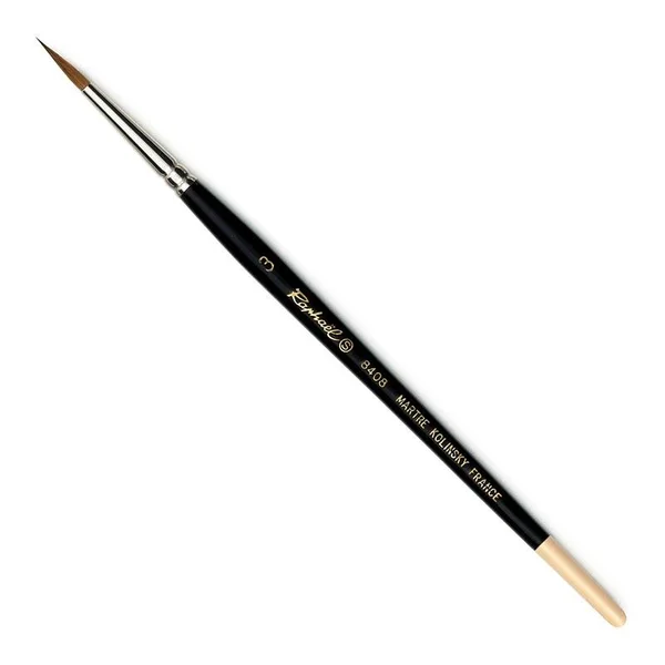 Raphael Kolinsky Red Sable Brush - Extra Pointed Round - Size 3