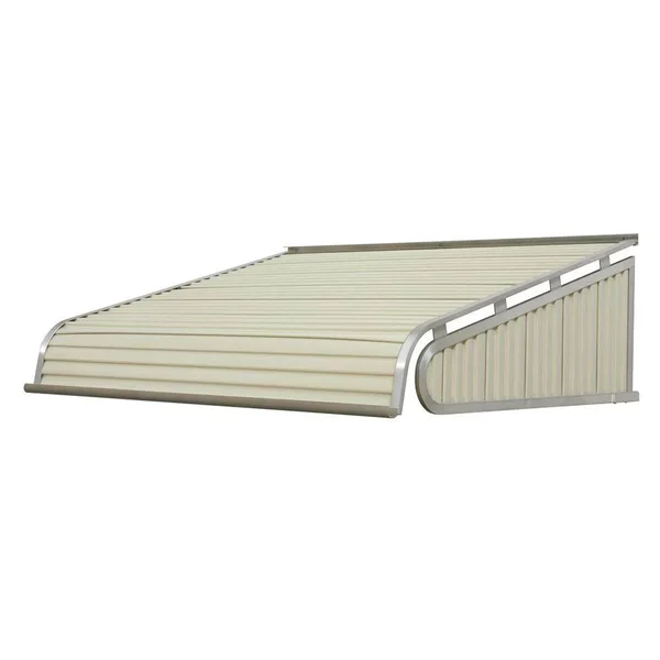 NuImage Awnings 1500 40-in Wide x 48-in Projection Almond Solid Slope Door Fixed Awning in Off-White, K150804005