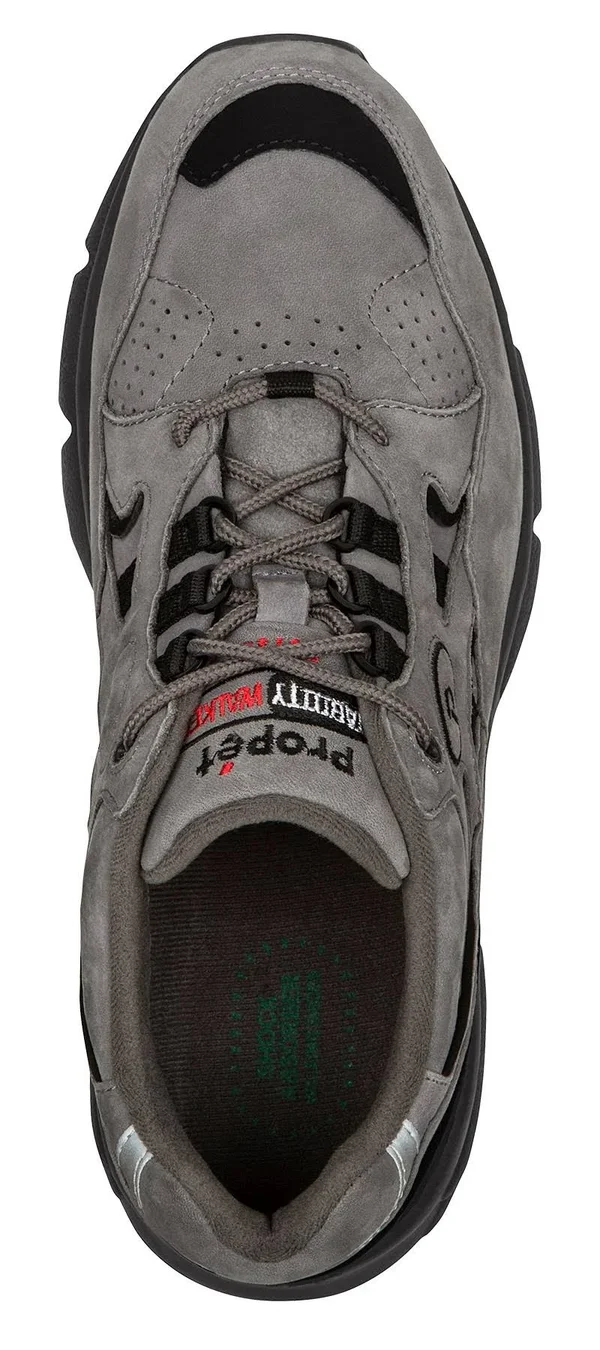 Propet Men's Stability Walker Grey/Black Nubuck 14 D