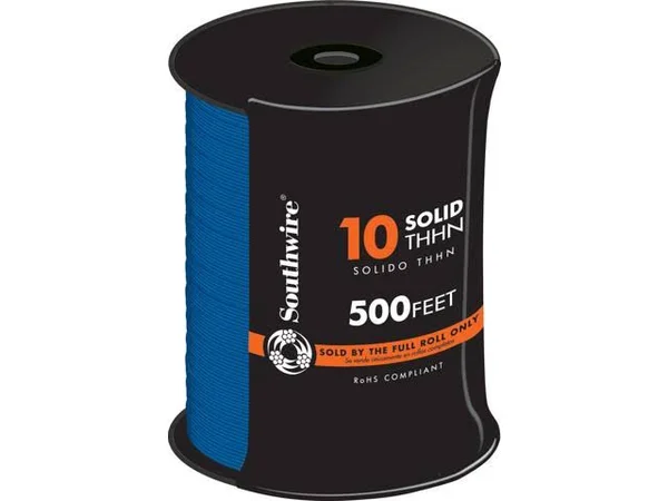 Southwire - 11598001 - Building WIRE, THHN, 10 AWG, Blue, 500 ft.