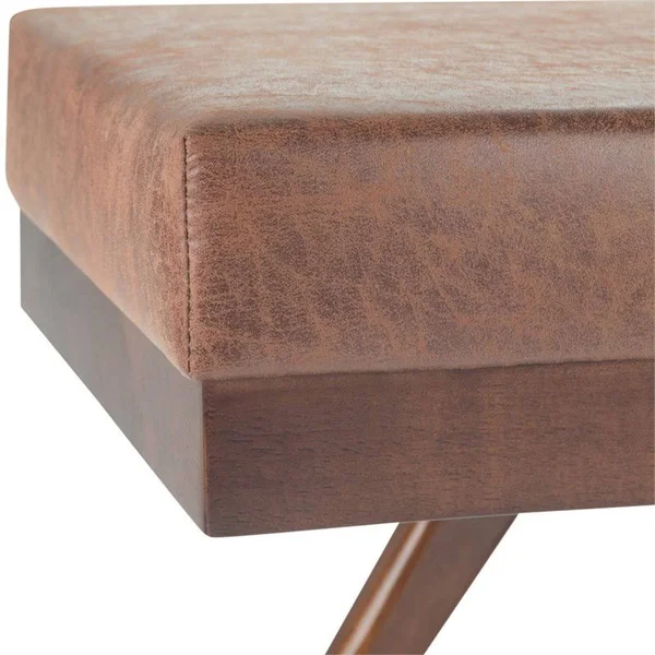 Simpli Home Chanelle Mid Century Ottoman Bench - Umber Brown