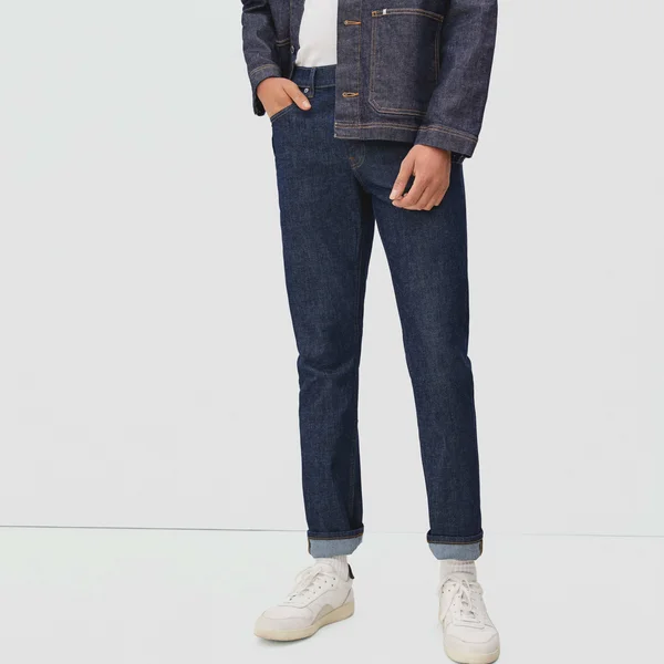 Men's Slim 4-Way Stretch Organic Jean - Uniform by Everlane in Deep Indigo, Size 30x30