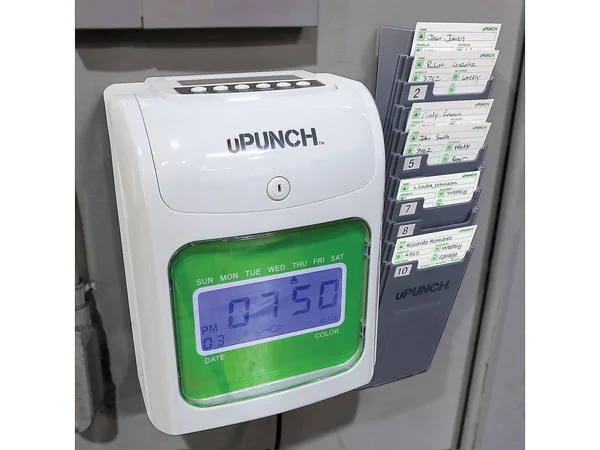 uPunch UB1000 Electronic Non-Calculating Time Clock Bundle, Beige/Green (159971)