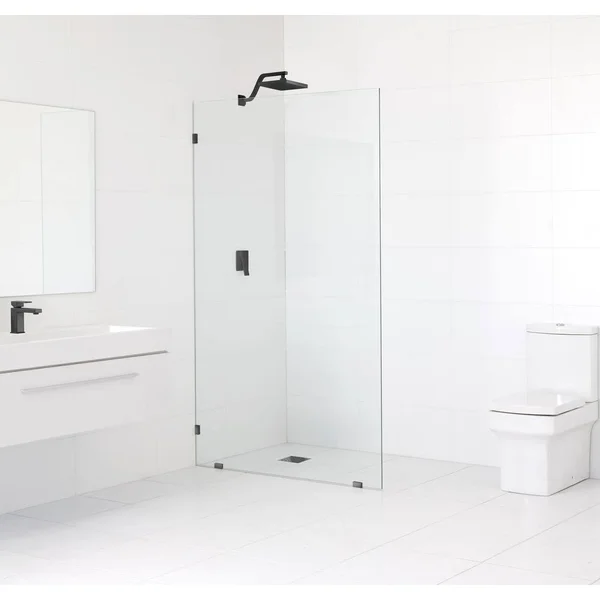 Glass Warehouse GW-SFP-37.5-MB 78x22 H Frameless Fixed Glass Panel Finish: Matte Black