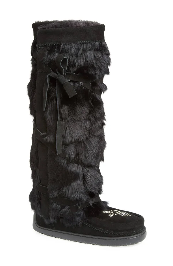 Manitobah Mukluks Women's Tall Wrap Boot Black 9