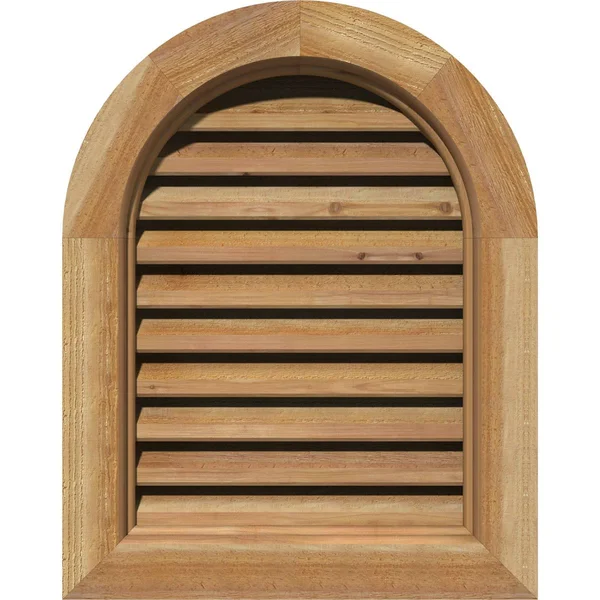 Ekena Millwork GVWRT18X2800RFUWR 18x22W x 28x22H Round Top Gable Vent (23x22W x 33x22H Frame Size): Unfinished, Functional, Roug