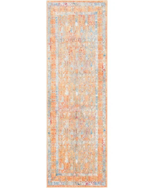 Unique Loom Williamsburg Brighton Runner Rug - 2& 7 x 8& 2 (Orange)