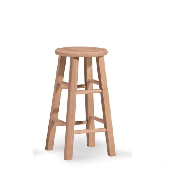 International Concepts 1S-524 24-Inch Round Top Stool - Unfinished